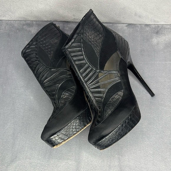 Jimmy Choo Shoes - Jimmy Choo Snakeskin Platform Stiletto Ankle Boots Luxe Rare